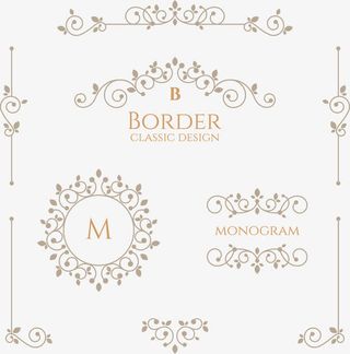 古典花纹装饰矢量素材免抠