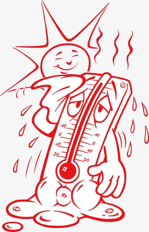 流汗的温度计免抠