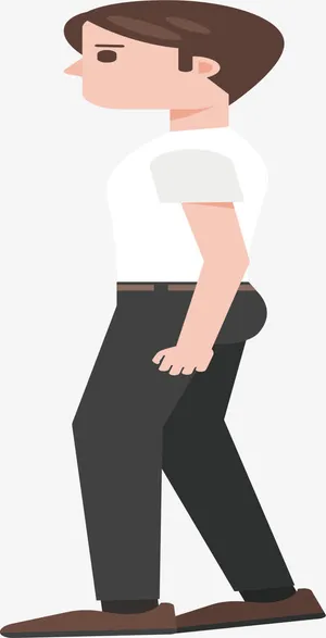 卡通行人行走免抠