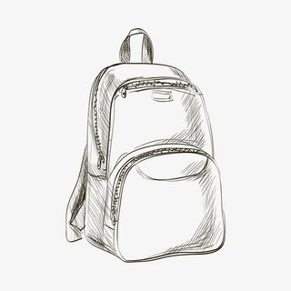 手绘双肩包免抠