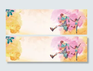 彩色水彩艺术背景高清