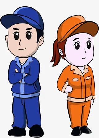 手绘工人形象免抠