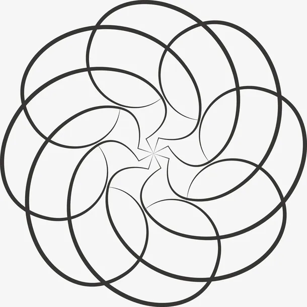 旋转花纹矢量素材图免抠