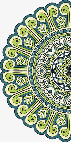 古典花纹 花纹 底纹 绿色花纹免抠