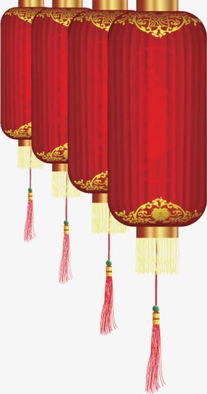 红色灯笼圣诞有礼免抠