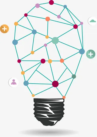 几何线条创意灯泡素材免抠