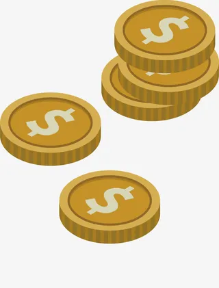 散落的金币免抠