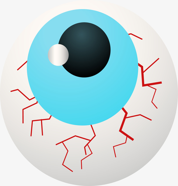 全国爱眼日发红的眼球免抠