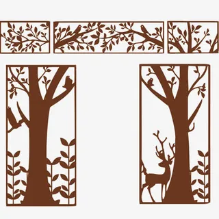 雕刻花纹组合门素材图片免抠