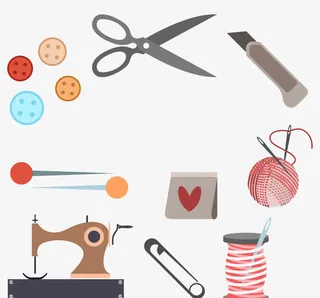 一套可爱的缝纫元素免抠
