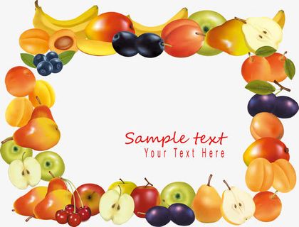 矢量水果边框免抠装饰植物元素