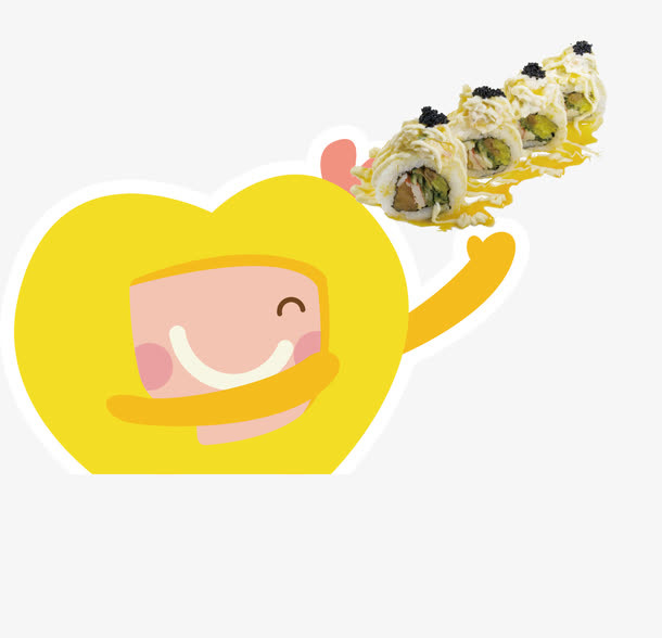 卡通手绘商家肉卷免抠