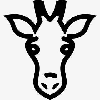 长颈鹿面前轮廓图标免抠