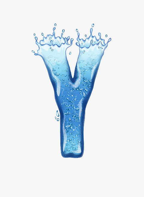 水花溅落字母y免抠