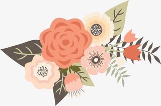 手绘卡通装饰花瓣花草装饰海报设免抠