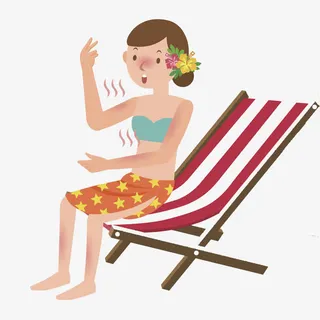 卡通坐在椅子上的女人免抠