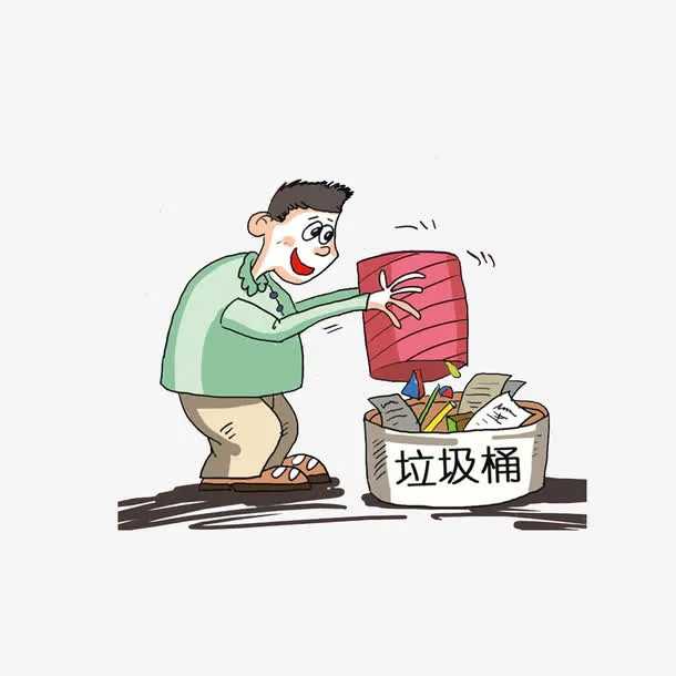 扔垃圾卡通漫画免抠