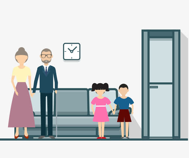 矢量卡通图案健康幸福的一家人免抠