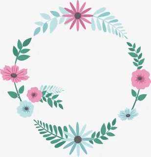 创意春天花边框矢量素材免抠