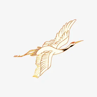 手绘中国风仙鹤动物元素免抠