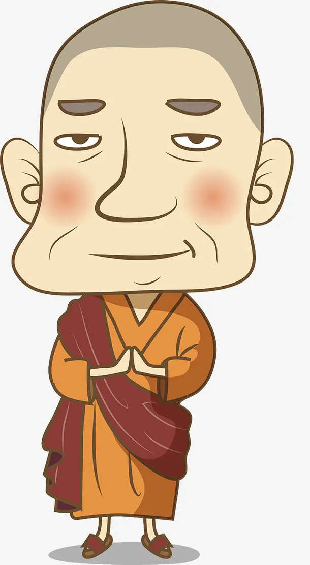 卡通高僧人物插图免抠