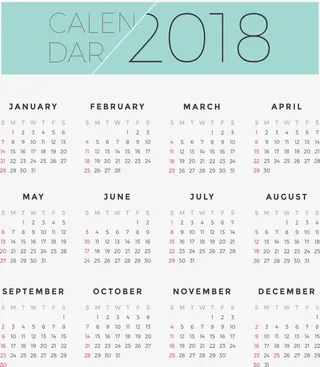 绿色标题日历模板免抠