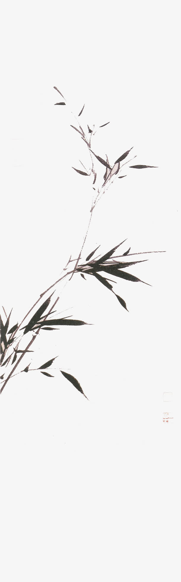 中国风水墨竹子免抠