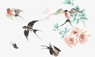 燕子牡丹免抠