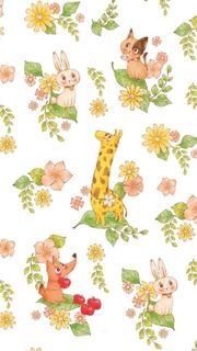 手绘卡通兔子壁纸免抠