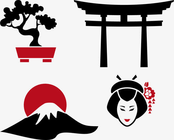 经典日本元素素材免抠手绘/卡通手绘元素