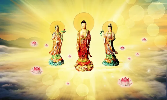 西方三圣 海报背景素材高清