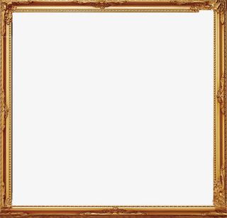 金色欧式花边框条免抠