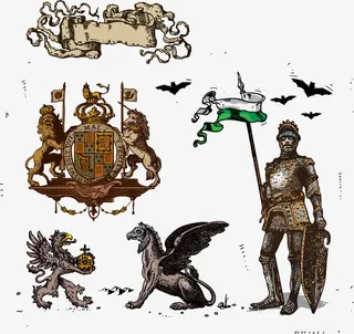 古罗马狮子战士矢量图免抠