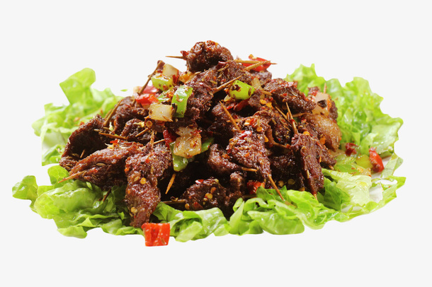 生菜牙签肉孜然牛肉免抠