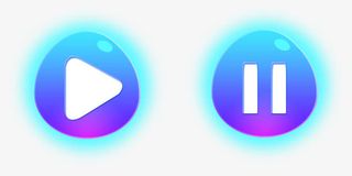 游戏开始暂停水晶按钮免扣素材免抠