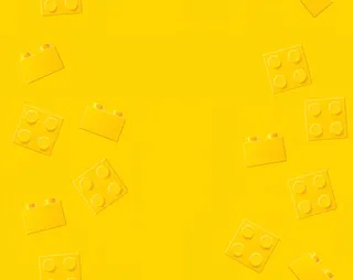黄色唯美积木花纹电商免抠
