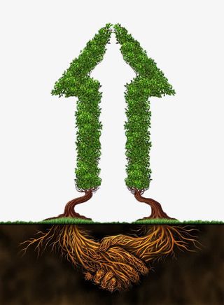 创意合作共赢的理念免抠