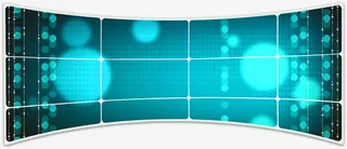 蓝色大屏幕样式宣传海报免抠