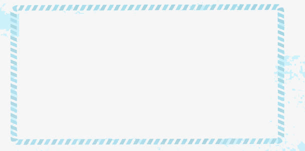 蓝色可爱卡通手绘边框免抠