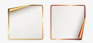 金色边框书页免抠