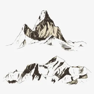 高峰风景写生免抠