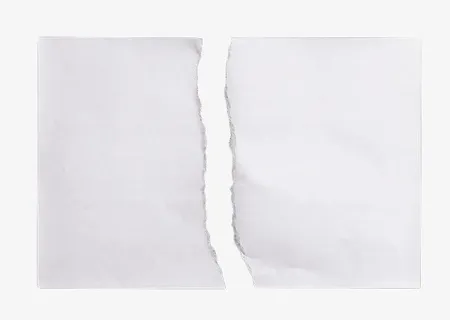 白色撕开纸张免抠