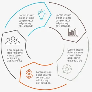 矢量PPT信息循环标签素材免抠