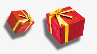 大红色礼盒免抠