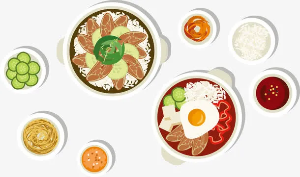 韩式美食矢量免抠