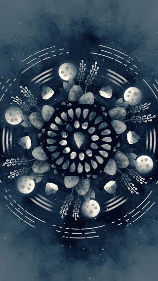 石头圆环插画H5背景高清