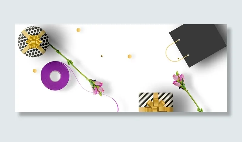 爱的礼物白色简约banner高清
