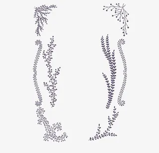 素雅花纹边框背景矢量素材