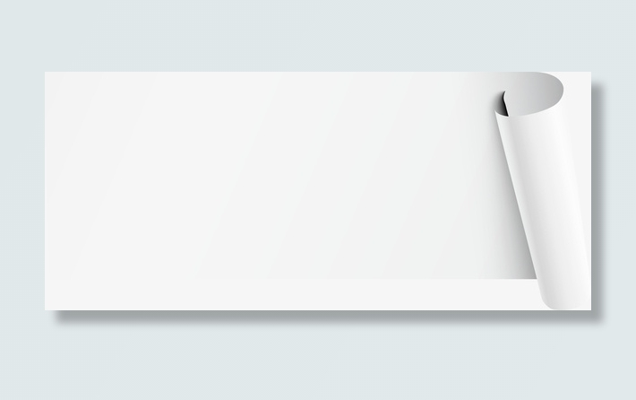 白色简约翻页纸张免抠