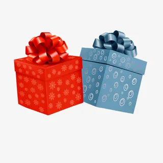 红蓝礼盒免抠